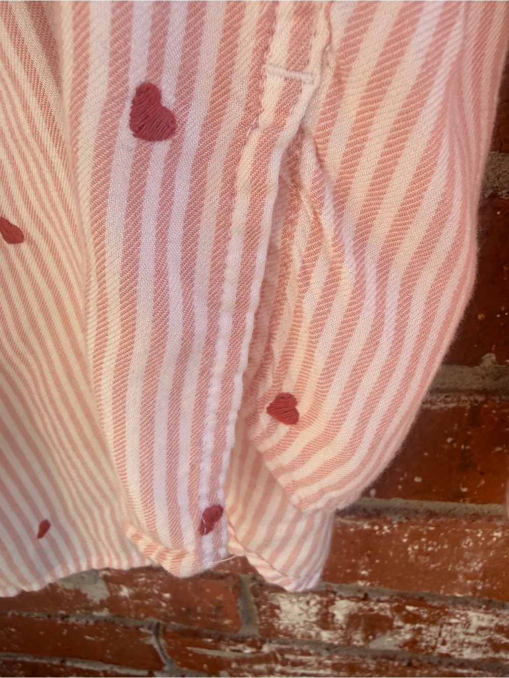 Time and Tru Pink and White Striped Blouse with Red Hearts ❤️ - Picture 8 of 9